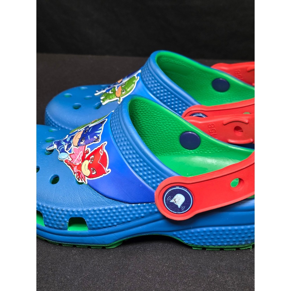Crocs Kids Fun Lab PJ Masks Clogs‎ Blue Green Red Size C9 Catboy Owlette Gekko - Picture 4 of 6